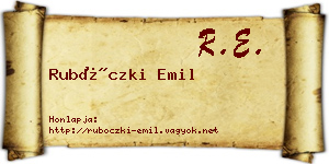 Rubóczki Emil névjegykártya