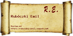 Rubóczki Emil névjegykártya